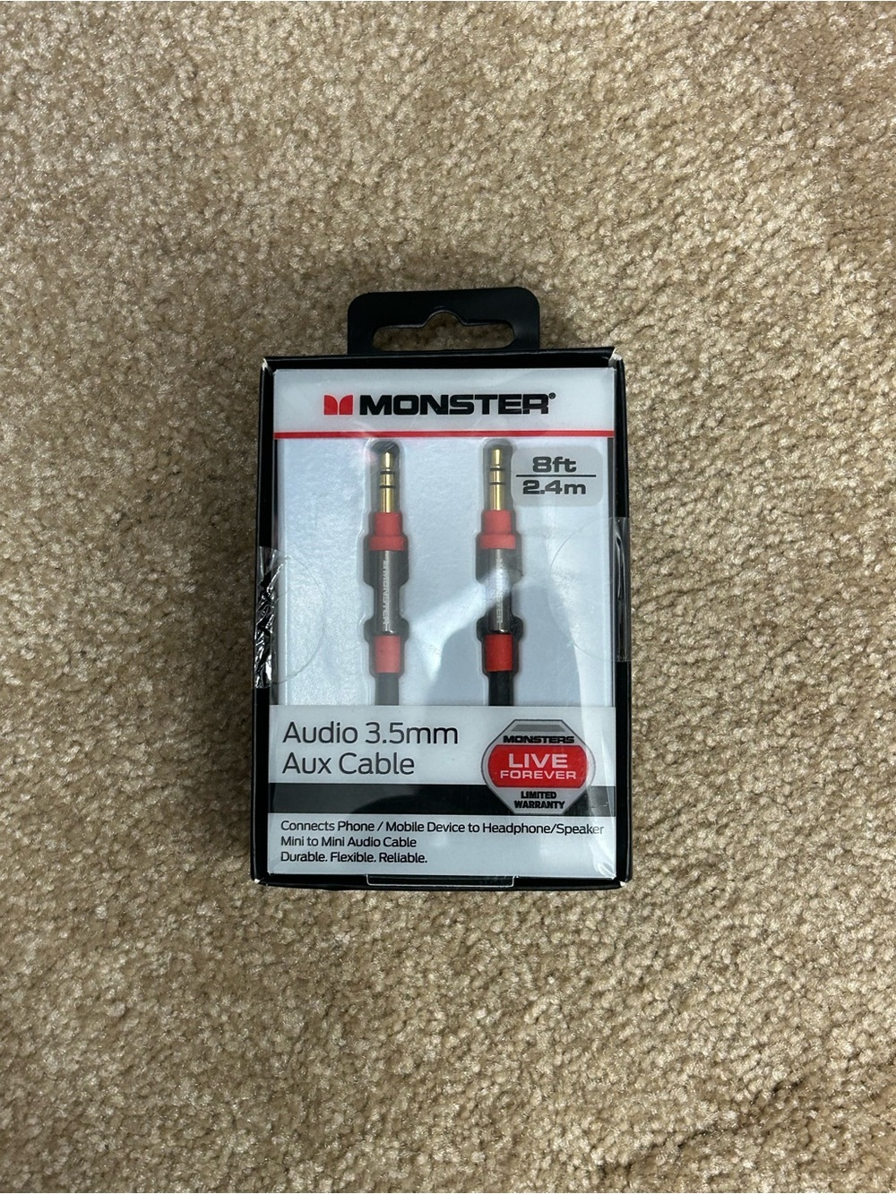 Monster Audio 3.5mm Aux Cable - New